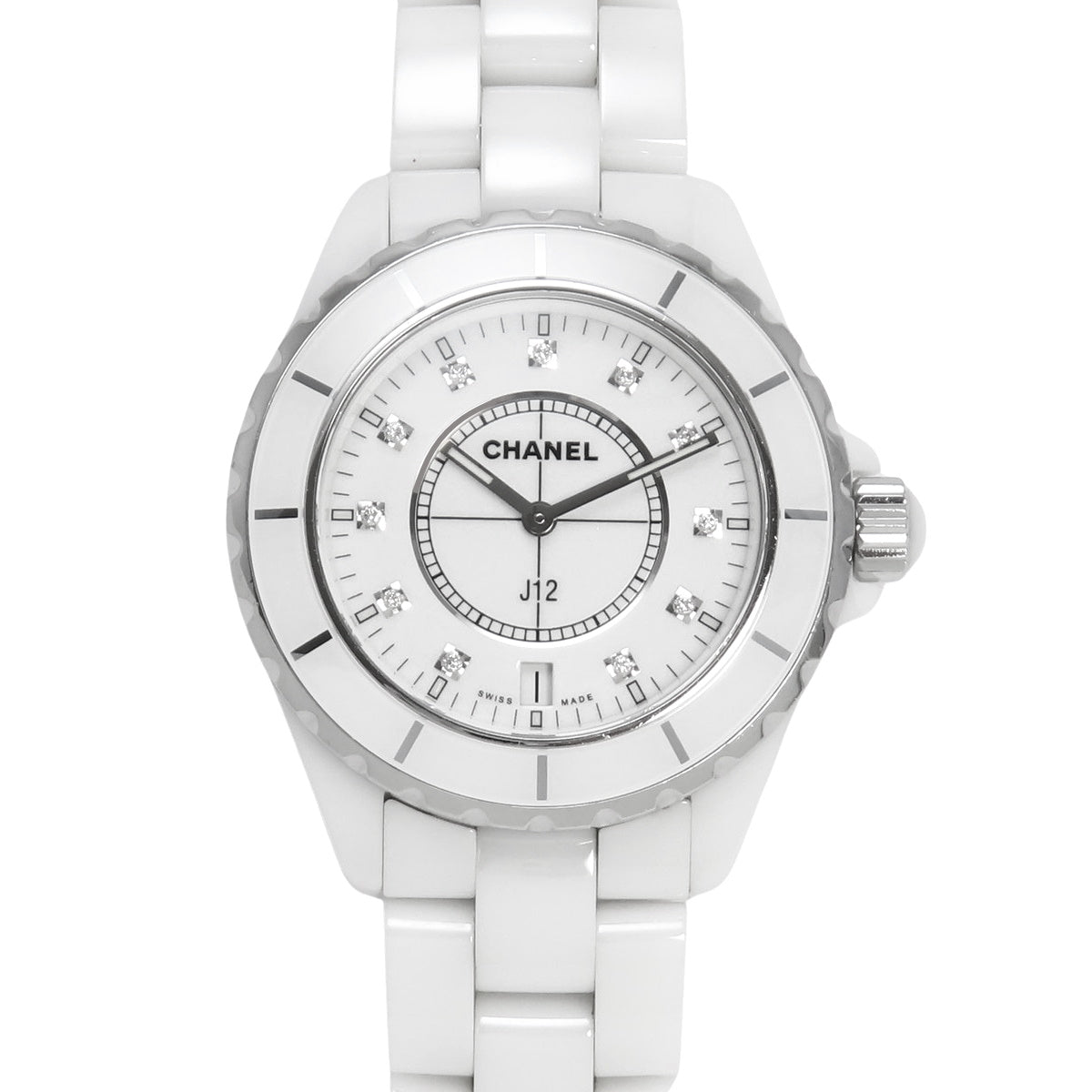 J12 H2125 Ceramic Quartz Diamond Index White White