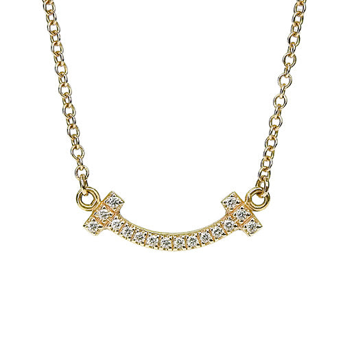 Smile Pendant Mini Diamond K18 Pink Gold PG