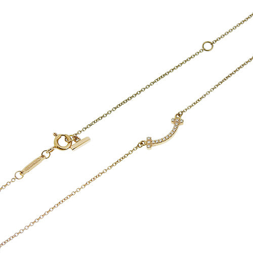 スマイル ペンダント ミニ ダイヤモンド K18 ピンクゴールド PG