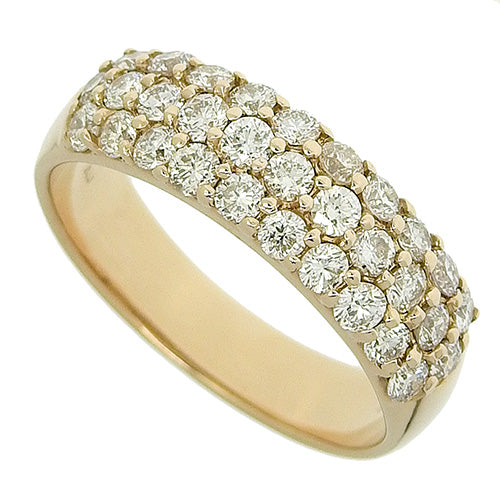 Half Pave Diamond Ring D1.0 K18 Pink Gold PG