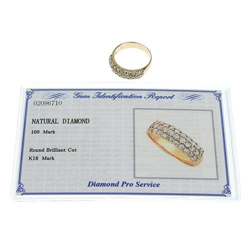 ハーフ パヴェダイヤモンド リング D1.0 K18 ピンクゴールド PG