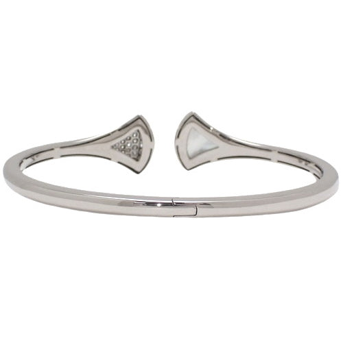 [Warranty Included] Diva's Dream Bangle with Diamond and Mother-of-Pearl in 18K White Gold, WG, Accessory, Jewelry, Pavé Diamonds