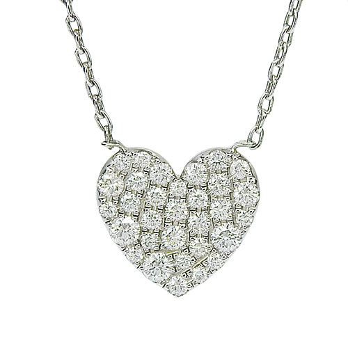 Metro Heart Necklace Diamond K18 White Gold WG