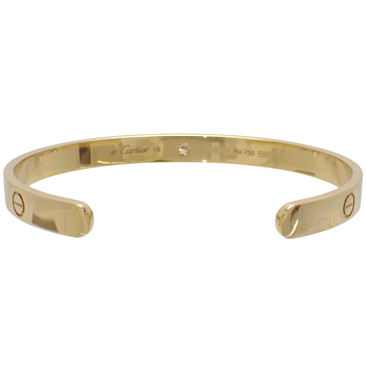 LOVE Bracelet Open Diamond K18 Yellow Gold YG