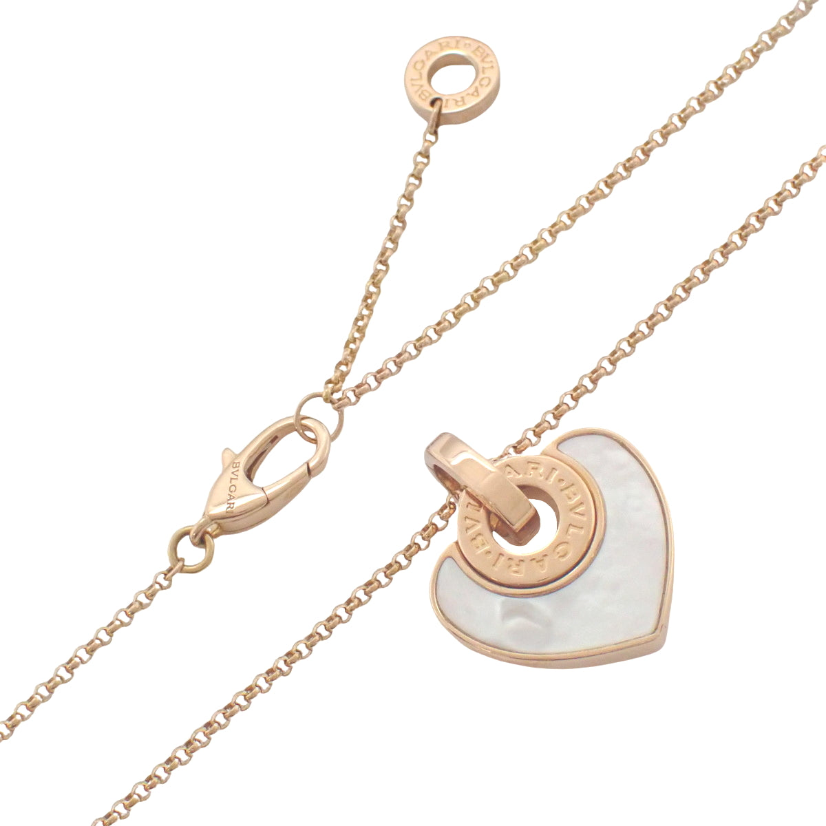 BVLGARI BVLGARI Cuore Necklace Mother of Pearl 18K Pink Gold PG