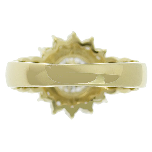 钻石戒指 D0.70,0.40 K18 黄金 YG 向日葵图案