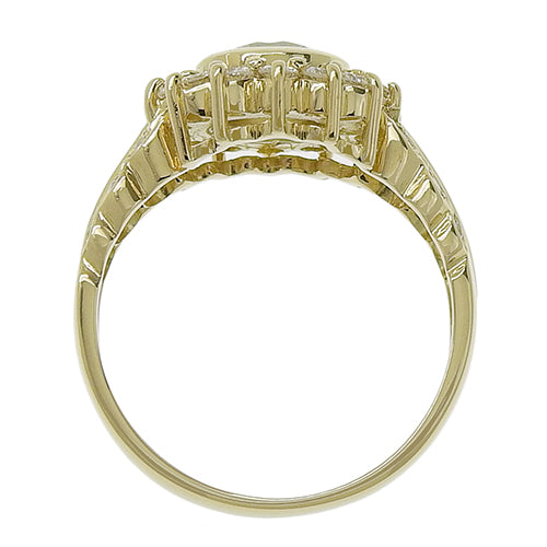 钻石戒指 D0.70,0.40 K18 黄金 YG 向日葵图案