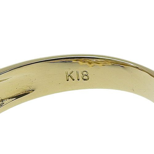 钻石戒指 D0.70,0.40 K18 黄金 YG 向日葵图案