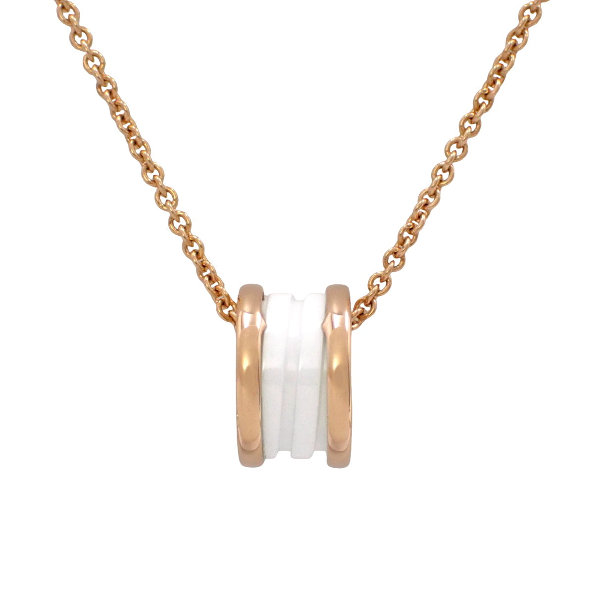 B.zero1 Necklace in 18K Pink Gold, PG and White Ceramic
