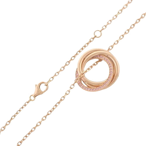 トリニティ ネックレス ピンクサファイア K18 ピンクゴールド PG