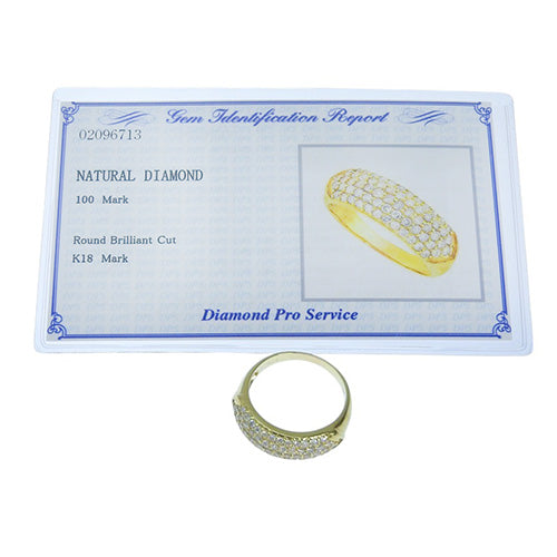 Diamond Ring D1.00 K18 Yellow Gold YG Pavé