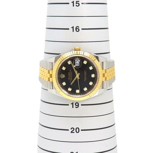 [Warranty included] 126333G Datejust 41 Stainless Steel and Yellow Gold, Random Number, Automatic, 10 Diamonds, Purchased in April 2021, Black Gold