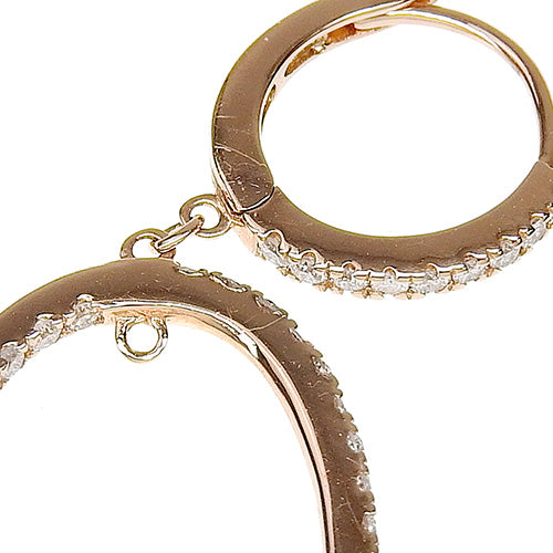 Hoop earrings D0.35/D0.35 K18 pink gold PG
