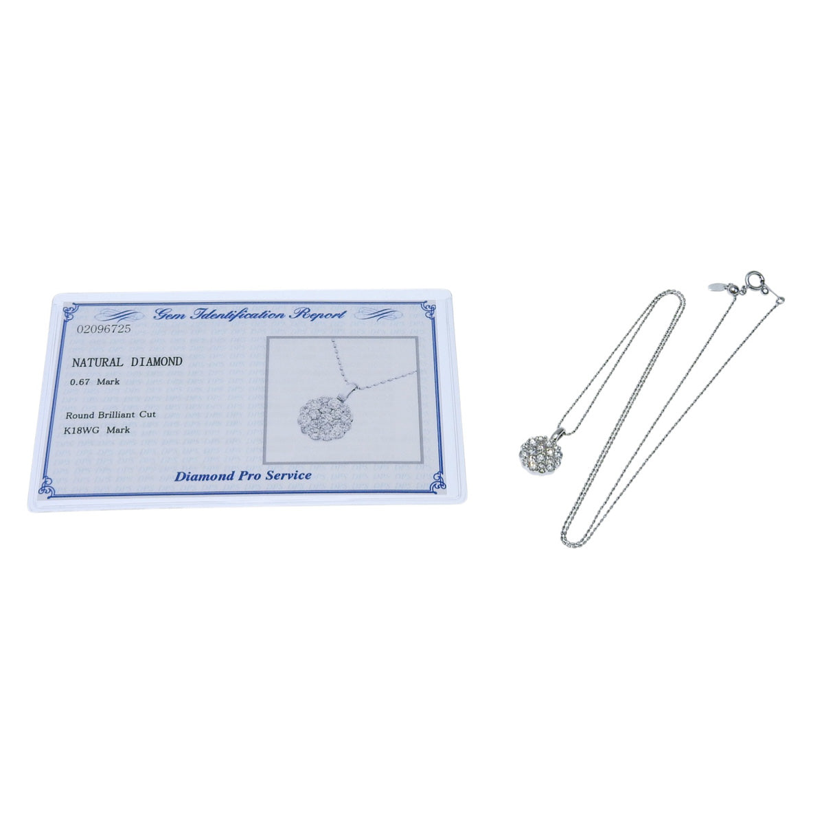 フラワーモチーフ ダイヤ ネックレス 0.67 K18 ホワイトゴールド WG