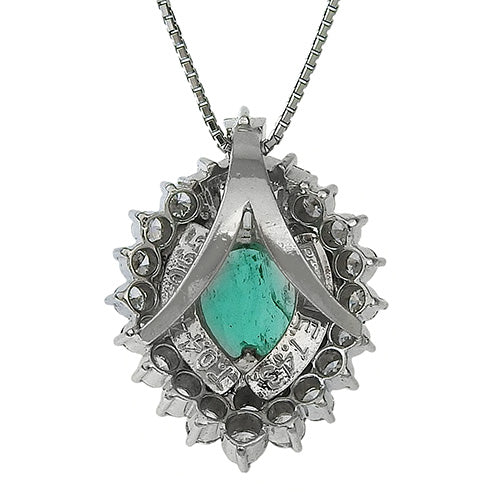 Emerald and diamond necklace, E1.43/D0.447/D0.65, Pt900 platinum, Pt850 platinum