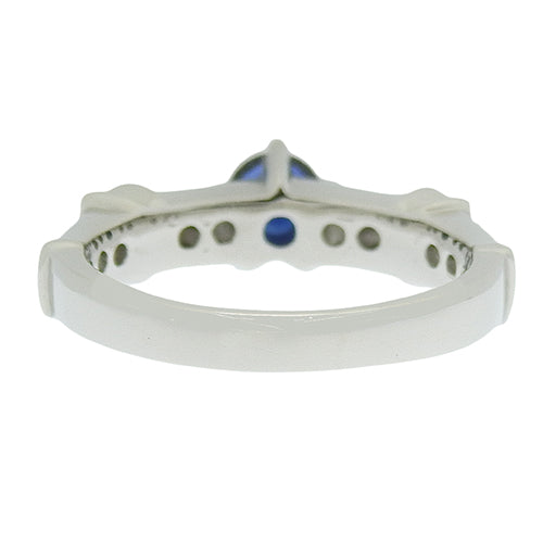 Sapphire and Diamond Star Ring S0.629/D0.45 Pt900 Platinum