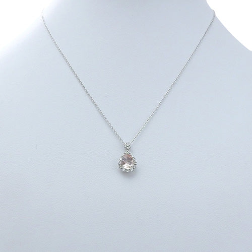 摩根石与钻石项链，摩根石/钻石 0.99/D0.33，18K 白金，WG