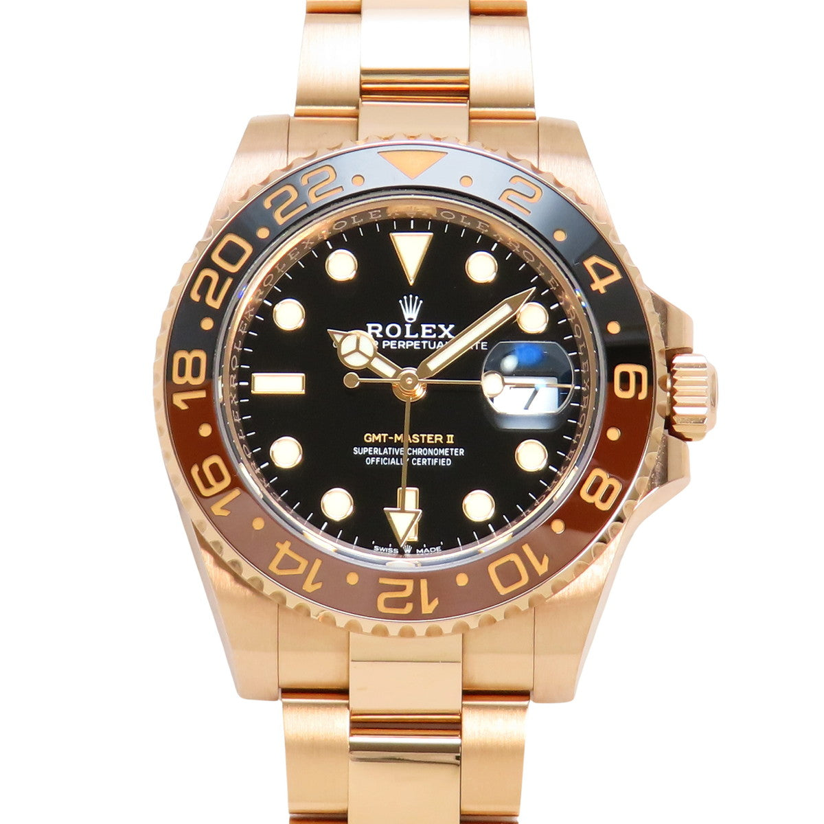 [2022 Warranty] 126715CHNR GMT-Master II, 18K Everose Gold, RG, Random Number, Automatic, Black