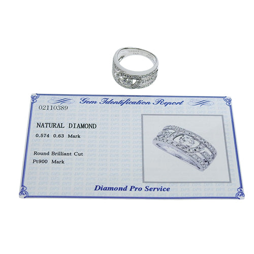 钻石戒指 D0.574,0.63 Pt900 铂金