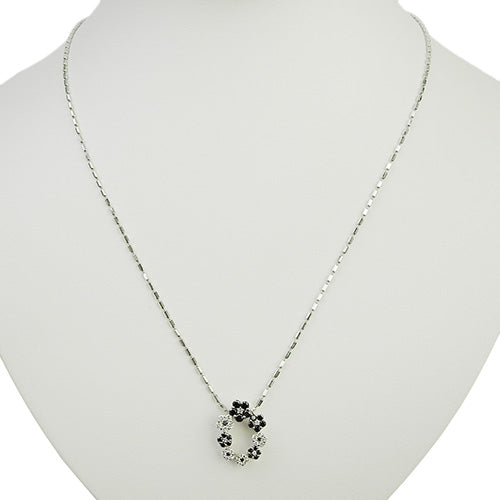 Diamond Flower Circle Necklace BLD0.67/D0.43 K18 White Gold WG