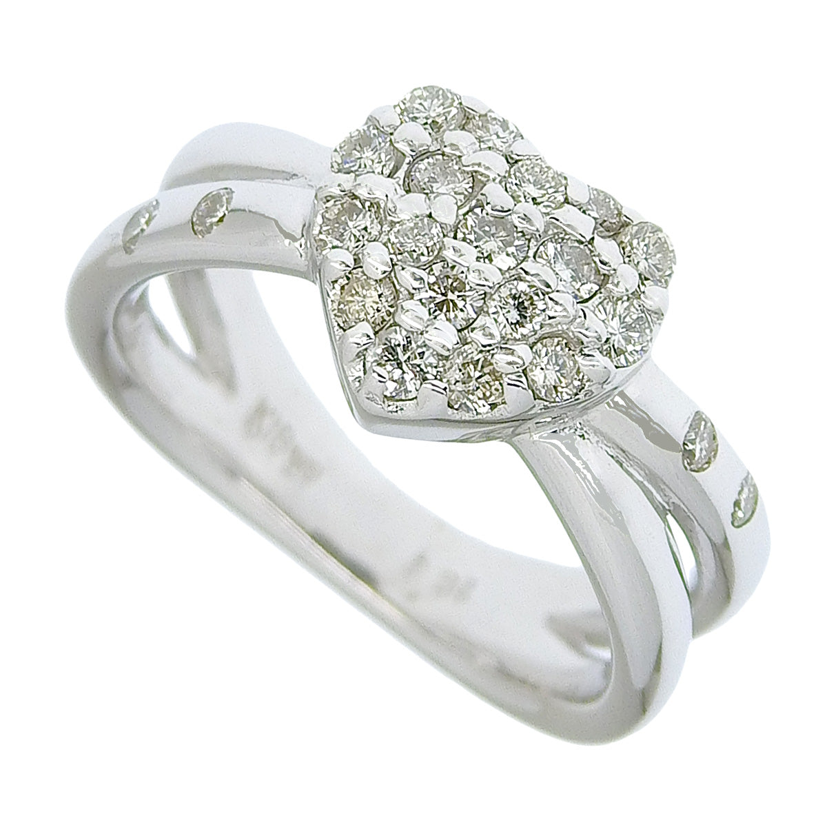 Diamond Heart Ring D0.34 K18 White Gold WG
