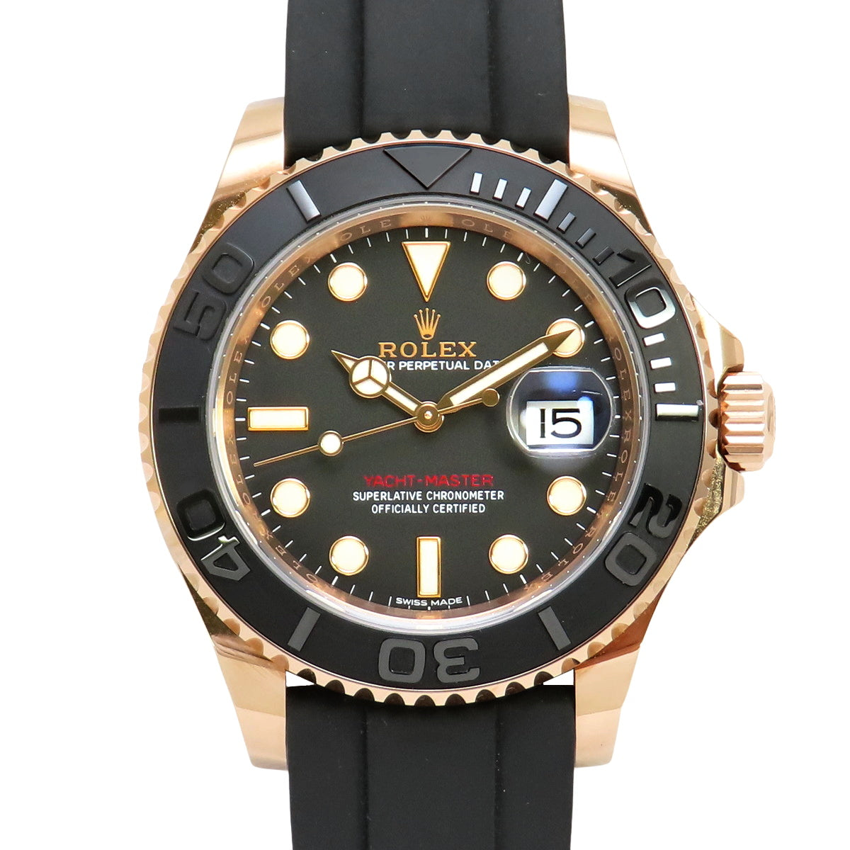 [Warranty included] 116655 Yacht-Master 40K 18K Everose Gold RG/Rubber Random Number Automatic Movement Purchased June 2019 Black Black