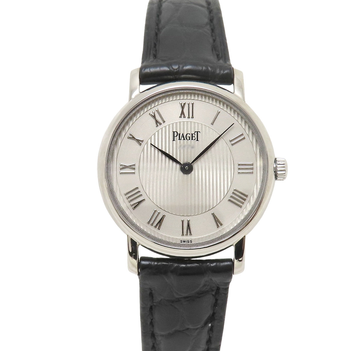 Tradition 125th Anniversary Model 80005 White Gold/Leather Quartz Women's