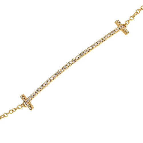 微笑手链，小钻石，D0.12，18K 黄金，YG