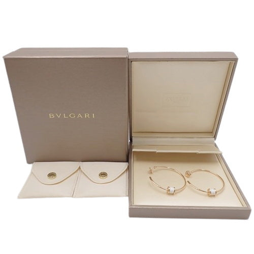 B-zero1 Hoop Earrings in 18K Pink Gold, PG and White Ceramic