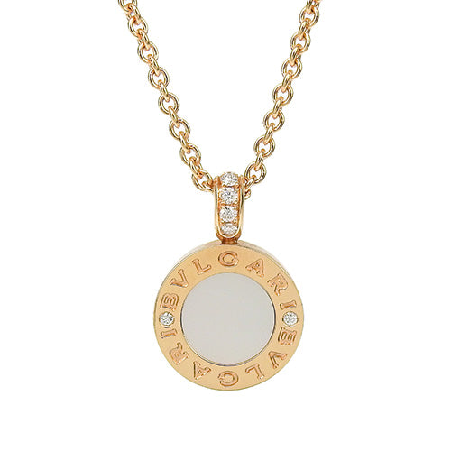 BVLGARI BVLGARI Necklace in 18K Pink Gold with Mother of Pearl, Onyx and Diamonds