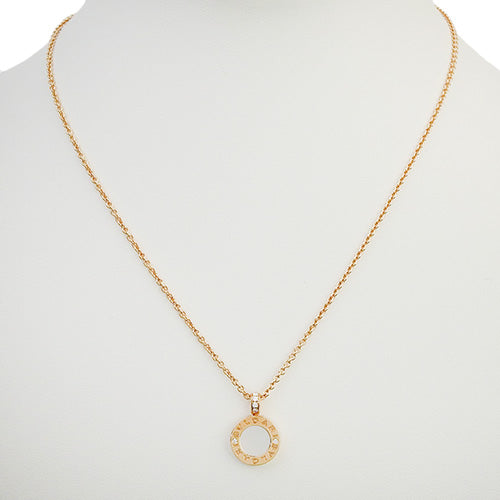 BVLGARI BVLGARI Necklace in 18K Pink Gold with Mother of Pearl, Onyx and Diamonds