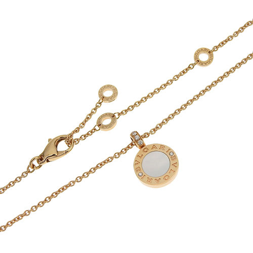 BVLGARI BVLGARI Necklace in 18K Pink Gold with Mother of Pearl, Onyx and Diamonds