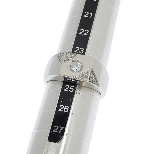 Signet Diamond Ring D0.28,0.12 Pt900 Platinum