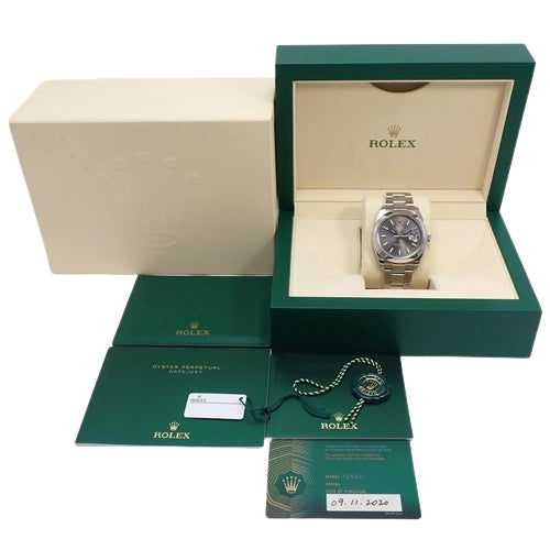 [Warranty included] 126300 Datejust 41 Stainless Steel SS Random Number Automatic Watch Purchased in November 2020 Gray Silver