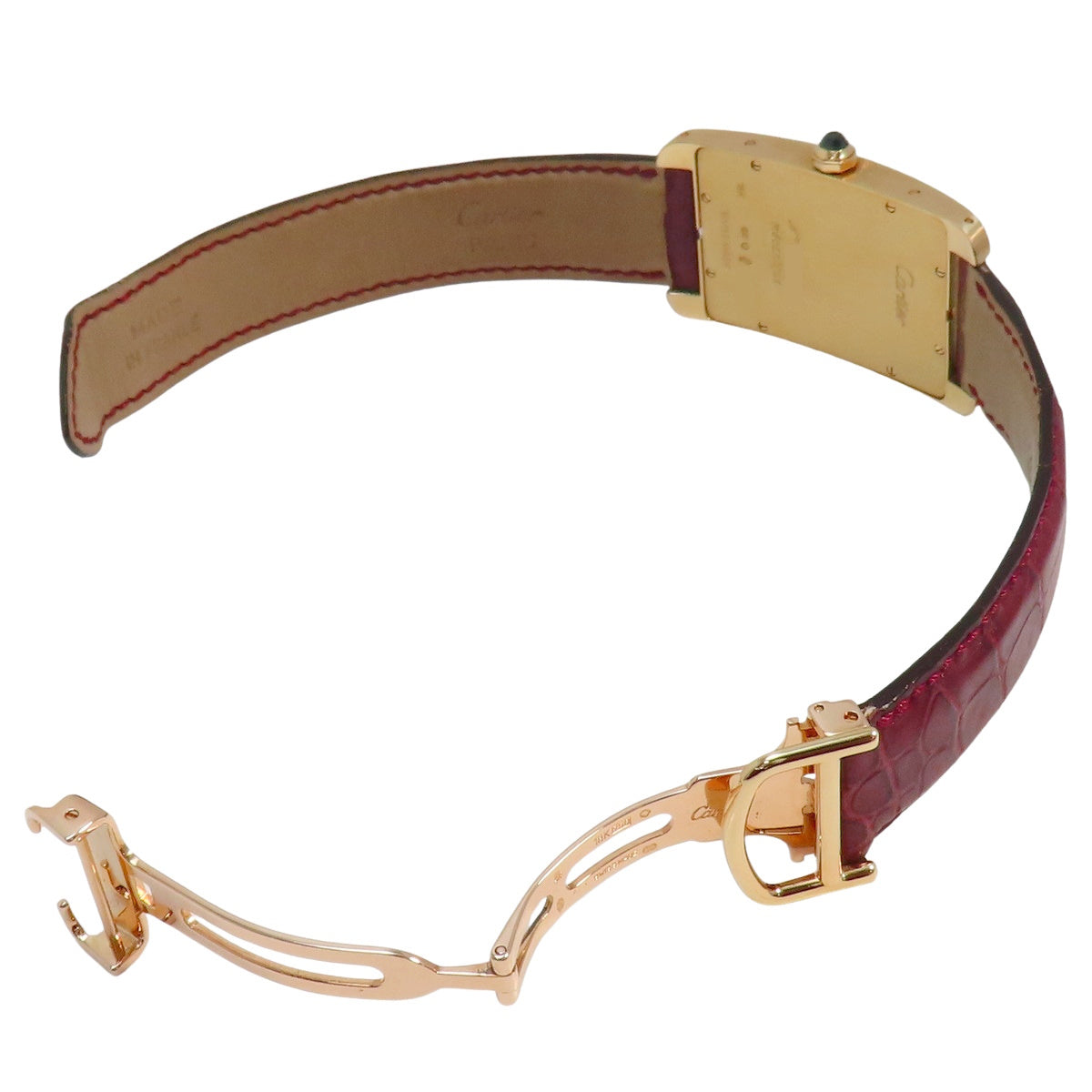 タンクアメリカンLM W2604751 YG/革 ホワイト 手巻き メンズ