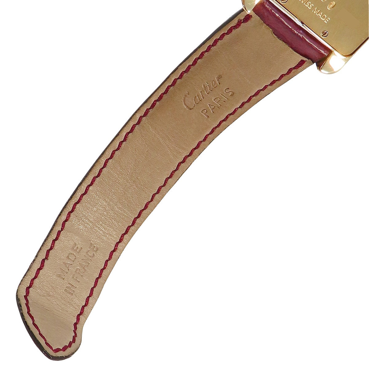 タンクアメリカンLM W2604751 YG/革 ホワイト 手巻き メンズ