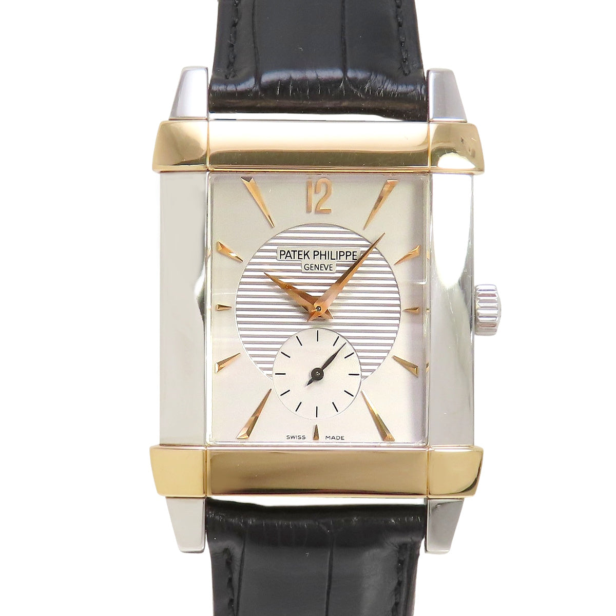 5111PR-001 Gondolo Pt/PG/Leather Hand-wound Silver