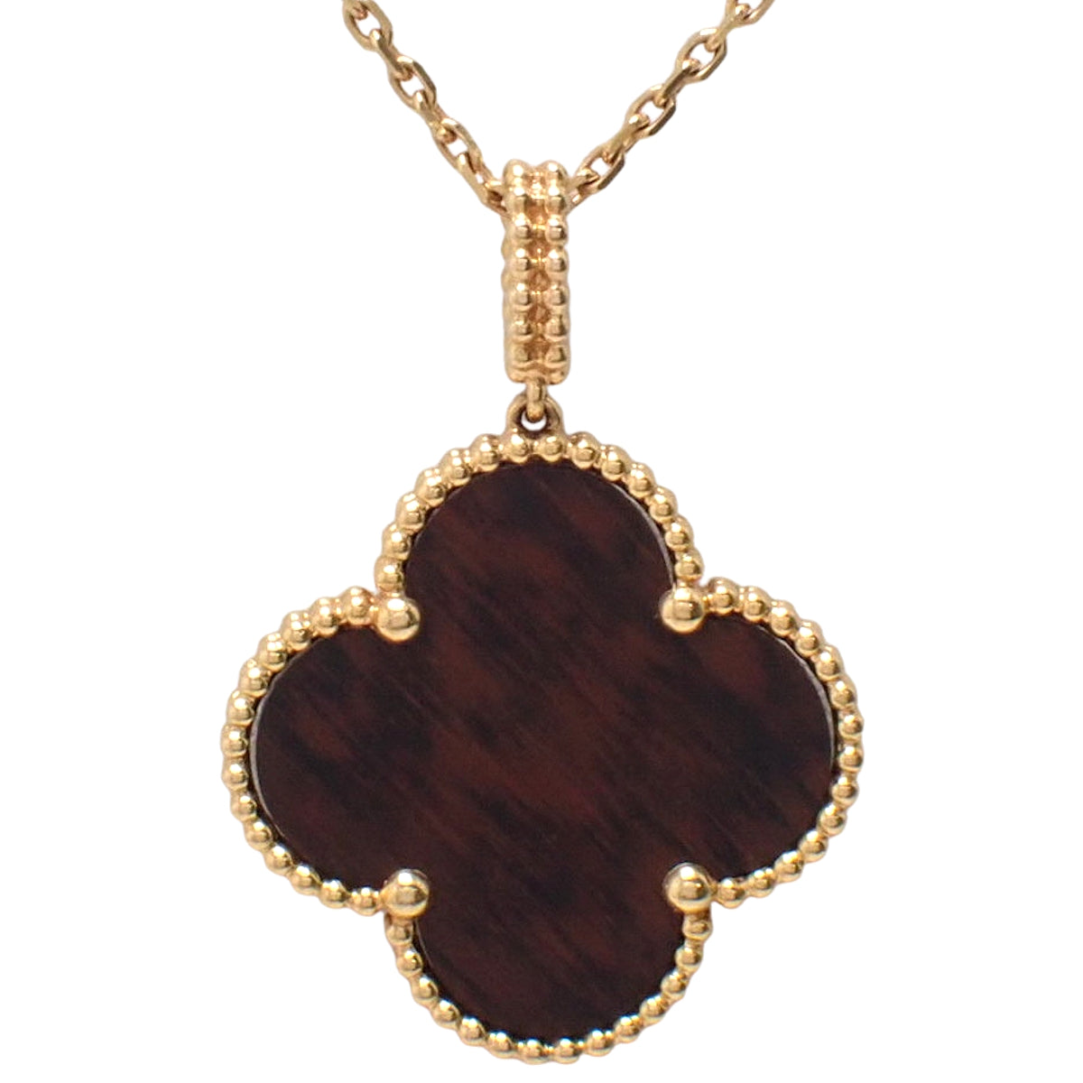 マジック アルハンブラ ロングネックレス レターウッド イエローゴールド K18YG 14.4g