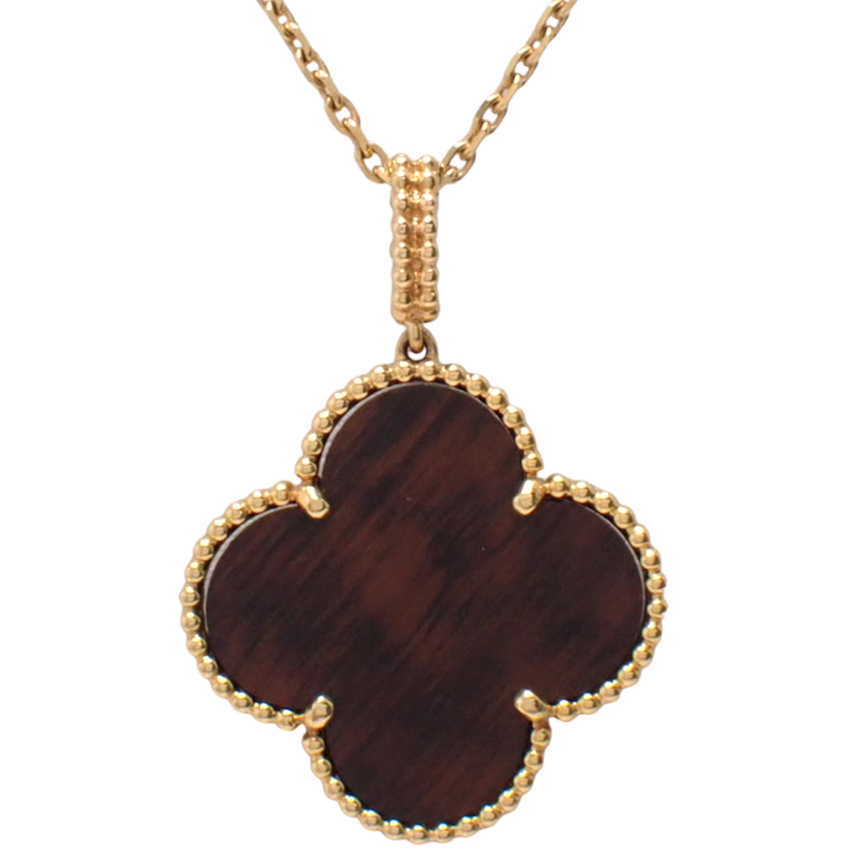 マジック アルハンブラ ロングネックレス レターウッド イエローゴールド K18YG 14.4g