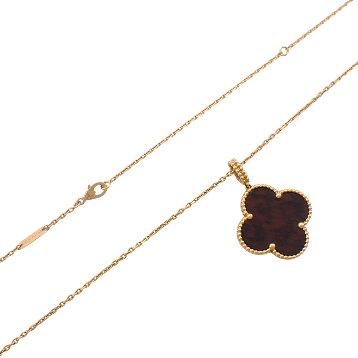 マジック アルハンブラ ロングネックレス レターウッド イエローゴールド K18YG 14.4g