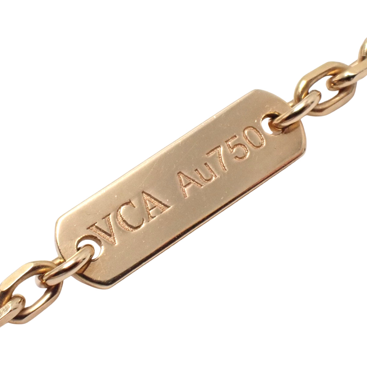 マジック アルハンブラ ロングネックレス レターウッド イエローゴールド K18YG 14.4g