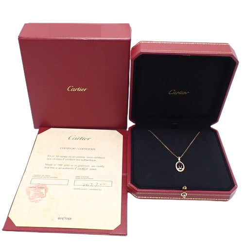 18K 玫瑰金和 PG 钻石双 C 标志项链