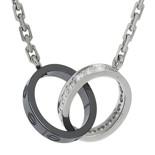 LOVE Necklace, Diamond, 18K White Gold, WG Black Ceramic, Baby Love
