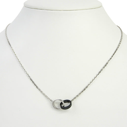 LOVE Necklace, Diamond, 18K White Gold, WG Black Ceramic, Baby Love