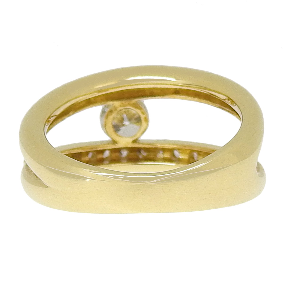 钻石尾戒 D0.20,0.18 K18 黄金 YG 1PD 线钻