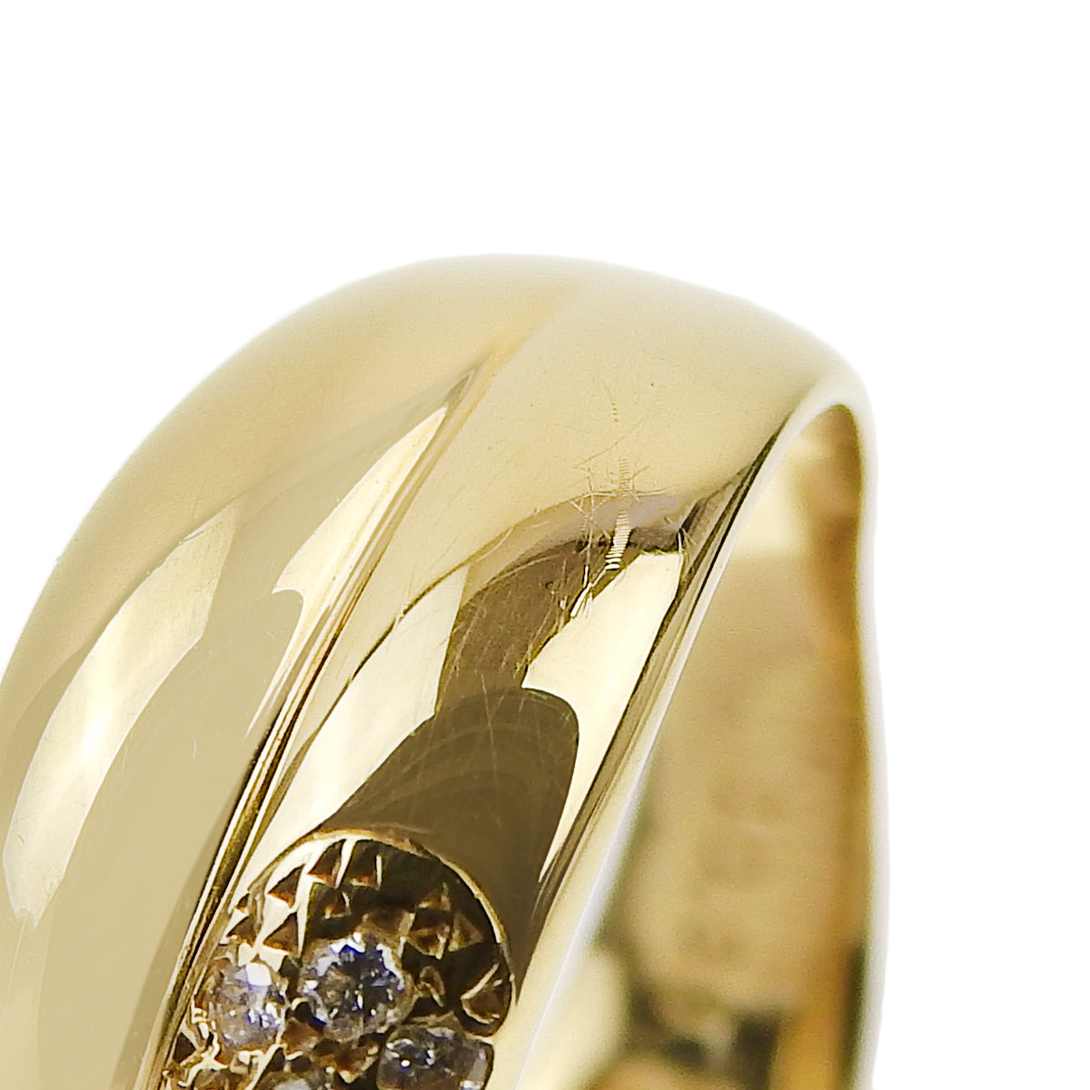 双排密镶钻石戒指，D0.30，18K黄金，YG