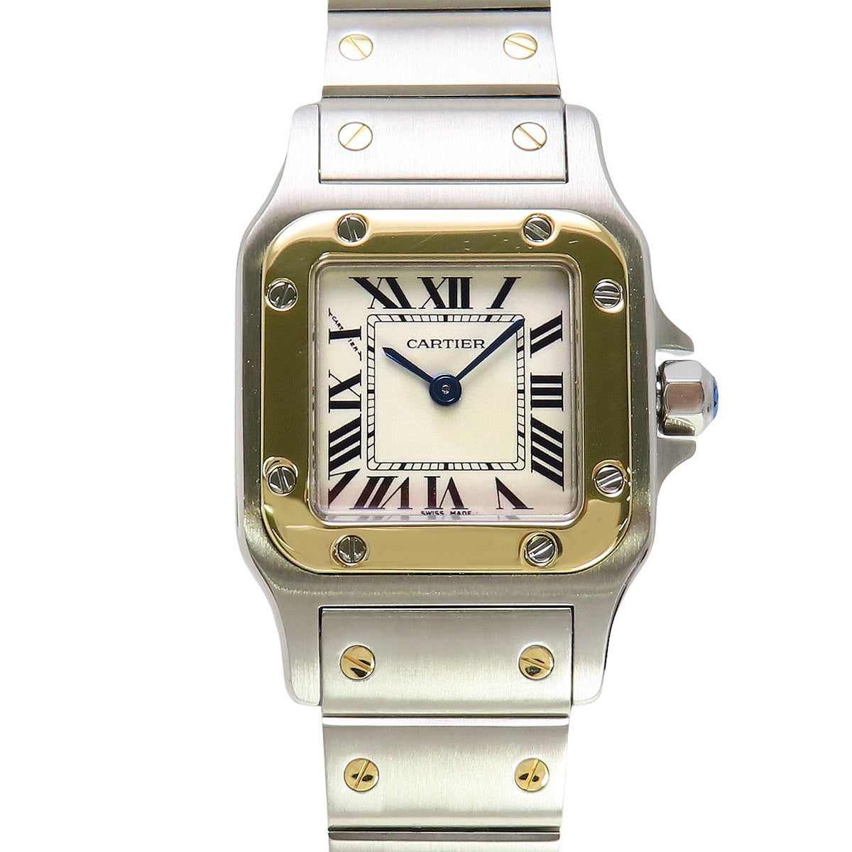 W20012C4 サントス ガルベ SM K18YG×SS クオーツ ホワイト