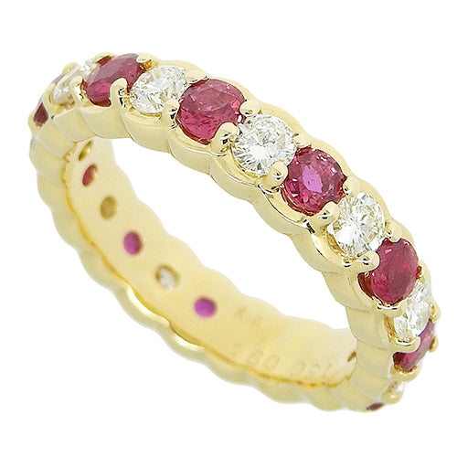Ruby and Diamond Ring R1.50/D0.94 K18 Yellow Gold YG