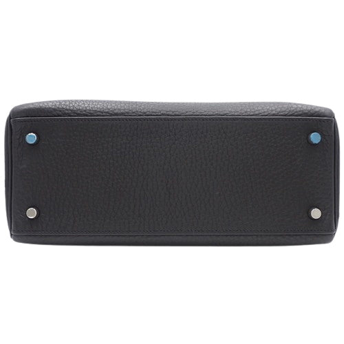 Kelly 28 (inner-stitched) Toray Clemence, palladium hardware, black, silver hardware, ▢K stamp