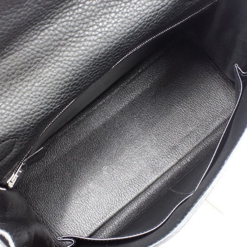 Kelly 28 (inner-stitched) Toray Clemence, palladium hardware, black, silver hardware, ▢K stamp